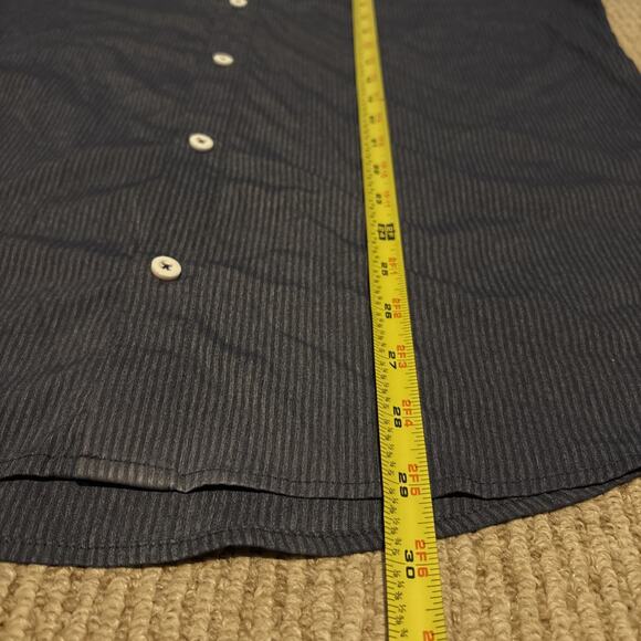 Lululemon Men's Sz L Bonded Voyage L/S Stretch Shirt Heather Blue Stripe M090803 - Picture 8 of 10